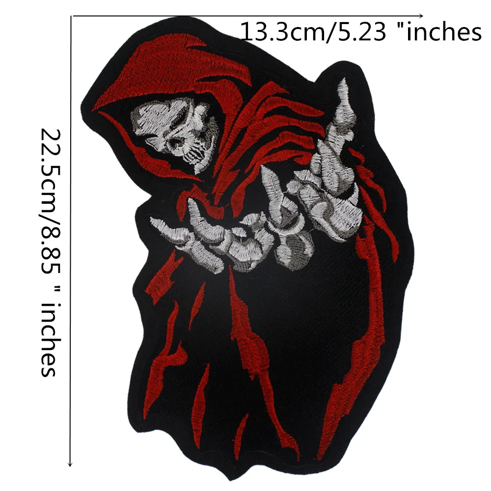 Вышитый череп большие нашивки на спину байкерские куртки мотоциклетная жилетка