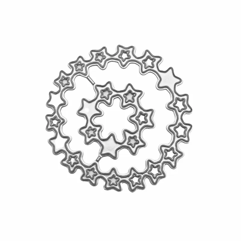 Круглые металлические штампы с пятиконечными звездами для резки бумаги шаблон