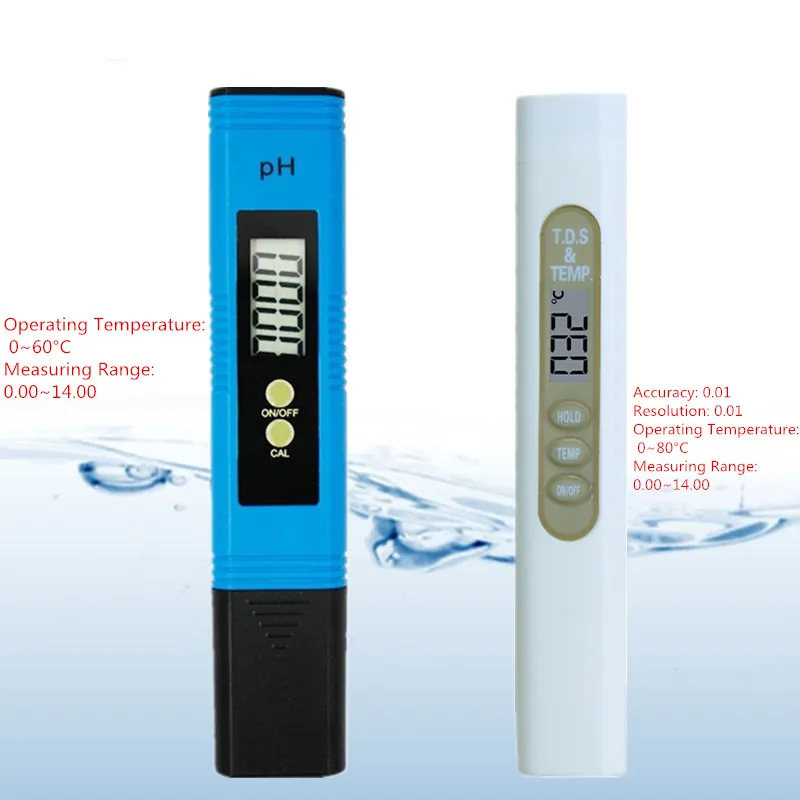 PH and TDS Meter Цифровой измеритель PH TDS EC Тестер термометр ручка Чистота воды PPM фильтр гидропоники для Аквариума Бассейн Воды Монитор Скидка 40 - Цвет: PH and TDS Meter
