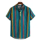 Рубашка мужская с коротким рукавом, гавайская пляжная сорочка с цветочным принтом, классическая блузка, лето 2021