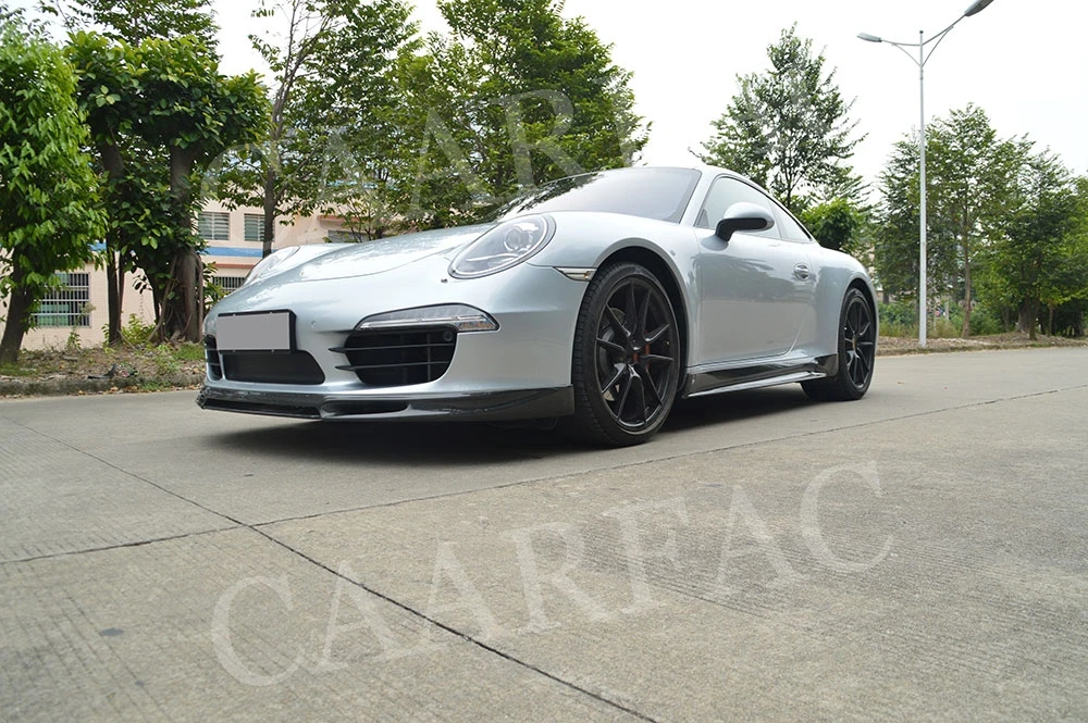 Боковые юбки фартуки подходят для Porsche 911 991 GT3 Carrera 2012 2013 V стиль карбоновый дверной ограничитель для губ