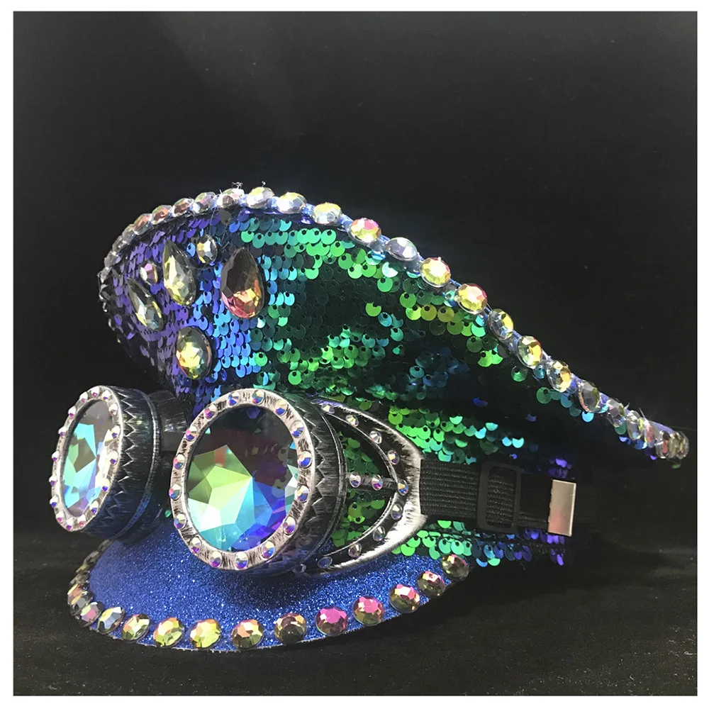 Мужская и женская зеленая полицейская шляпка в стиле стимпанк с металлическими