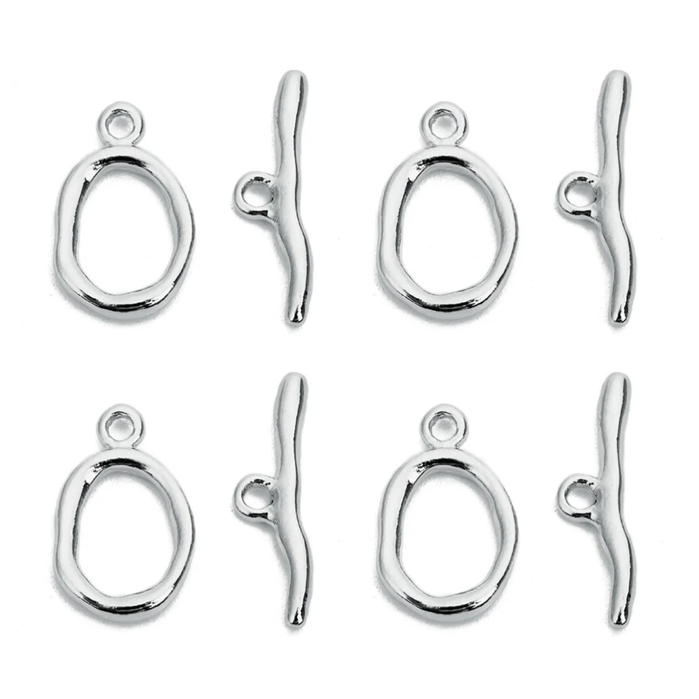 

5 Set/10 Pcs DIY Copper OT Buckle Gold-plated Jewelry Buckles Novel Jewelry Connecting Buckles for Jewelry Making (Silver)