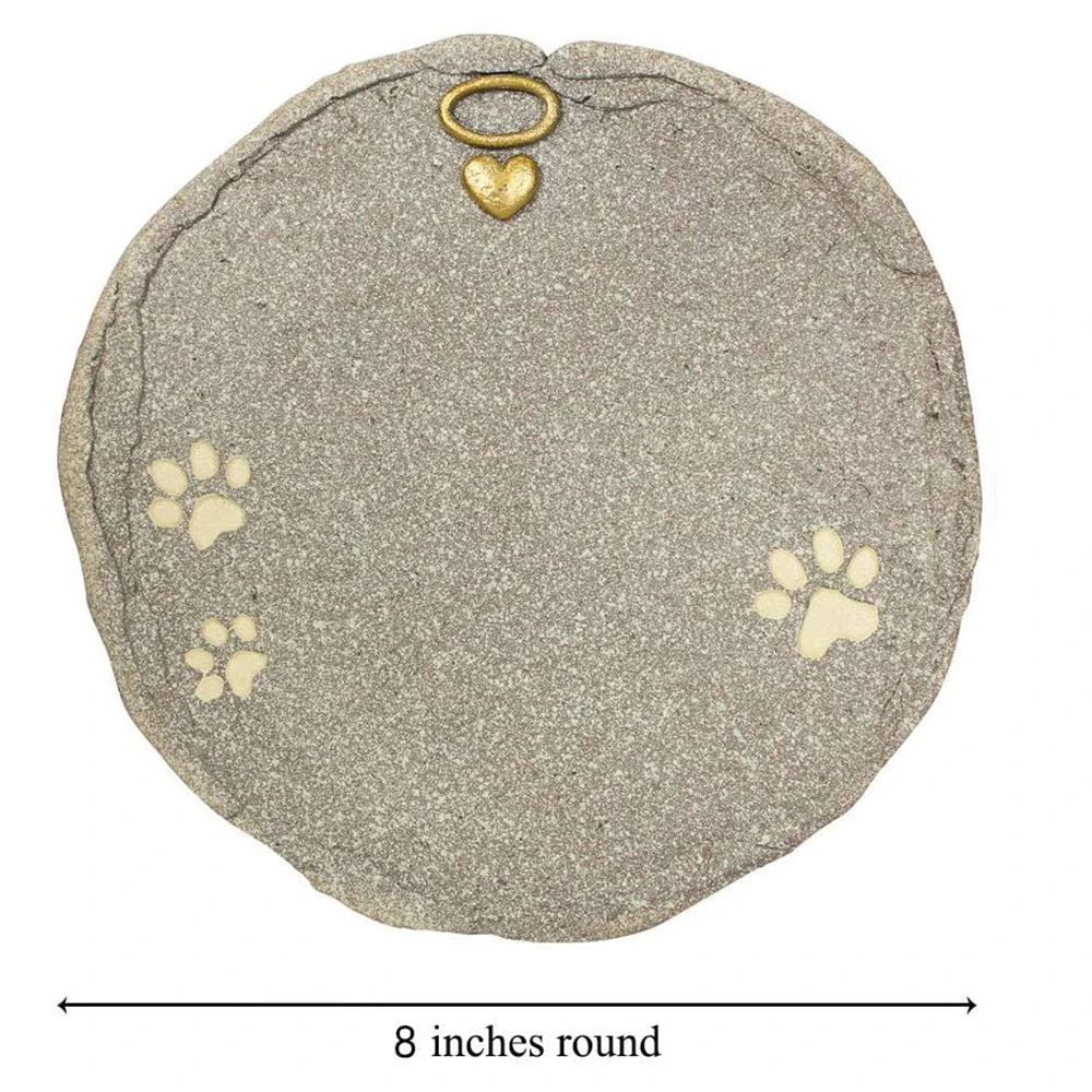 

Personalized Round Shaped Dog Memorial Stones Engraved with Pet's Name & Born Passed Dates & One Sentence For Pet Loss Gift