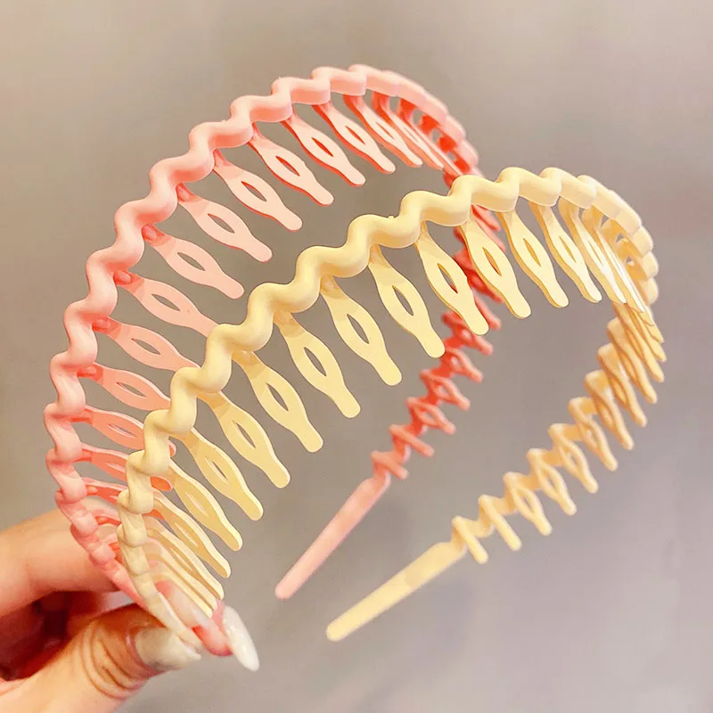 Ободок для волос женский матовый цветной обруч с крупной расческой толстый милый