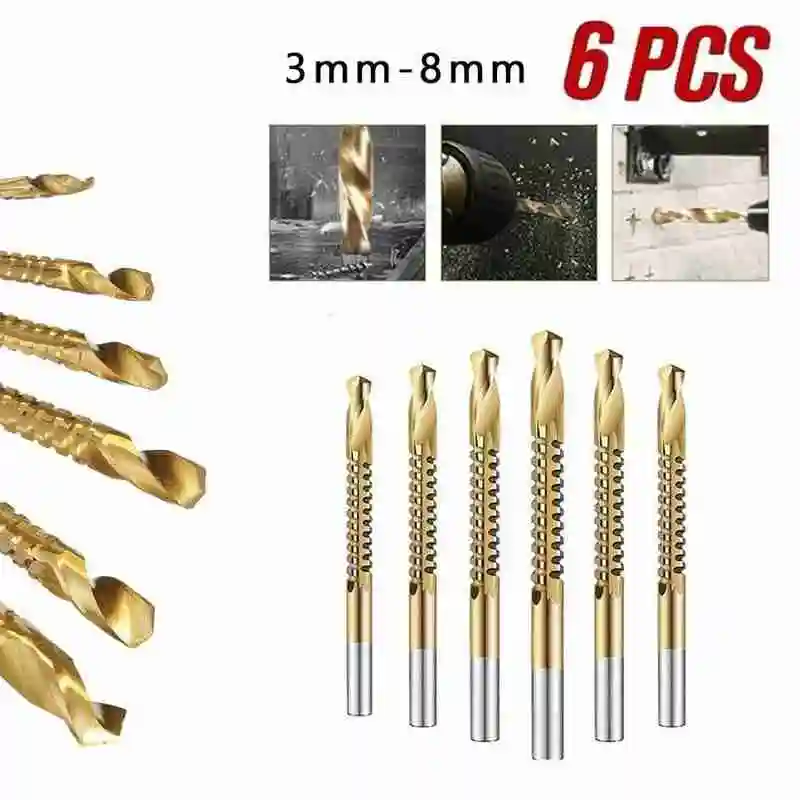 

6pcs Cobalt Drill Bit Set Drill Bit Carbide Tip HSS High Drill Bit Saw Set Metal Wood Drilling Hole tools Drill Titanium Coated