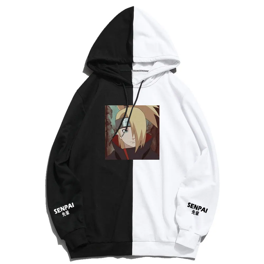 Худи в стиле Харадзюку худи с аниме Акацуки Deidara senpai двухцветная тонкая кофта