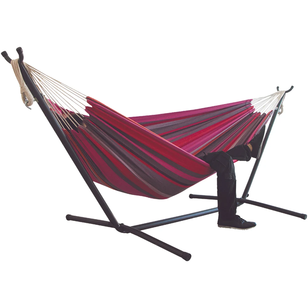 

Two-person Hammock Camping Thicken Swinging Chair Outdoor Hanging Bed Canvas Rocking Chair Not With Hammock Stand 200*150cm