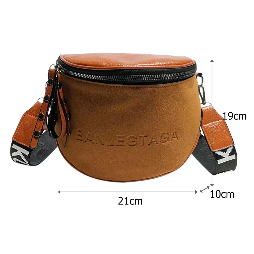 

Crossbody Bag For Women Messenger Bags Fashion PU Leather Shoulder Bag Semicircle Vintage Saddle Handbag and Top-Handle Bags