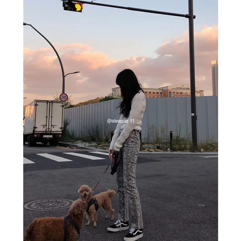 Женские брюки со змеиным принтом Sleep at повседневные утягивающие с высокой талией