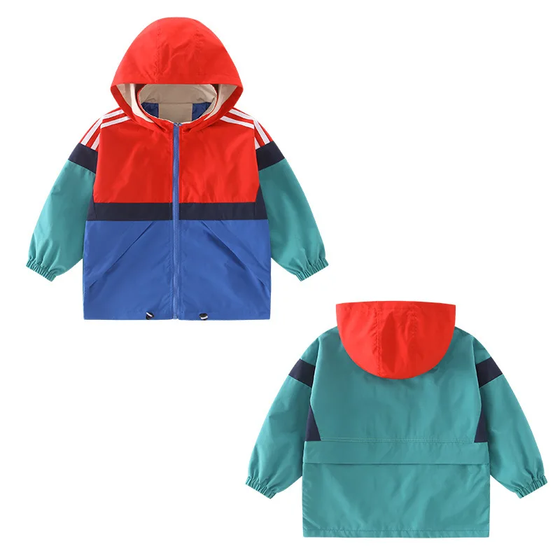 

Hooded Spring Autumn Boy Coat Jackets Overcoat Outwear Top Kids Costume Teenager Gift Children Clothes High Quality Plus Size