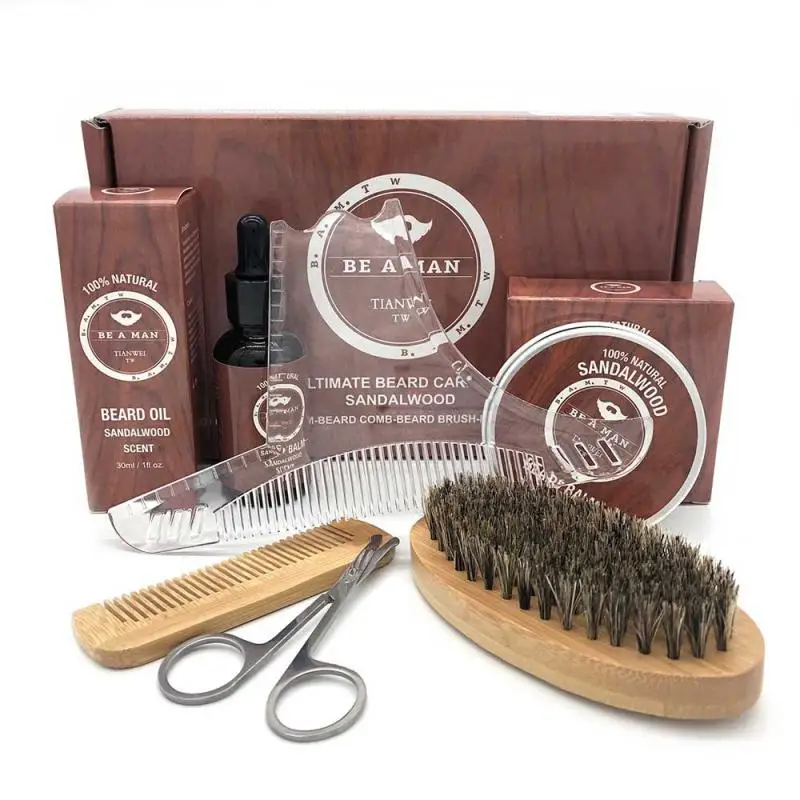 Набор для чистки бороды с расческой шампуня 6 шт./набор мужчин путешествий