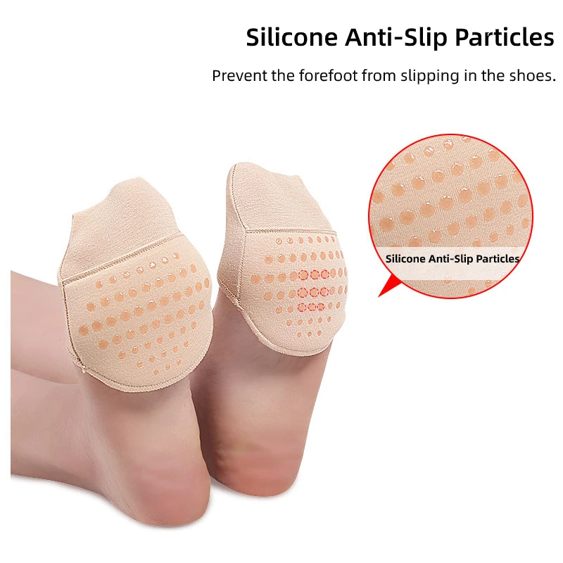 

6pcs=3pairs High Heel Shoes Protector Pedicure Forefoot Toe Separator Socks Anti-Slip Sweat Absorb Invisible Corrector For Feet