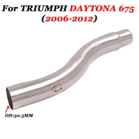 slip on for triumph daytona 675 2006 2012 motorcycle exhaust muffler escape modified stainless steel connector middle link pipe