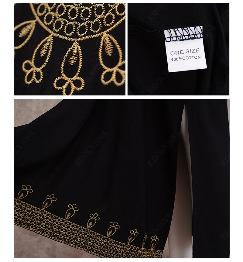 

100% Cotton Elegant Embroidered Mandarin Collar Short Sleeve Side Split Summer Dress Women Street Wear Casual Maxi Dress