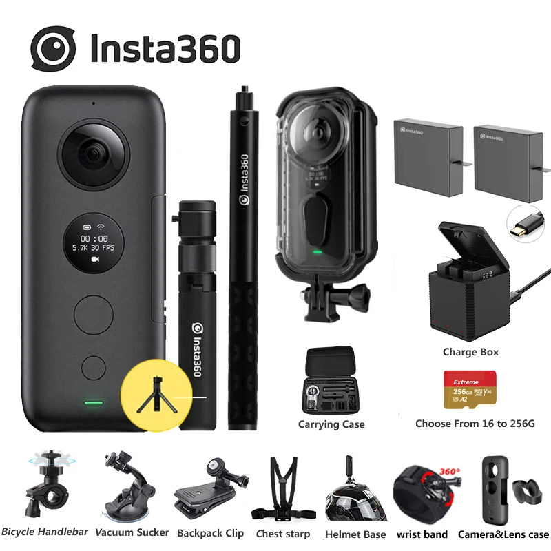 Insta360 One X Спортивная Экшн-камера 5,7 K видео 18MP Insta 360 ONE X селфи-палка Bullet Time Venture чехол - Цвет: Bundle 8