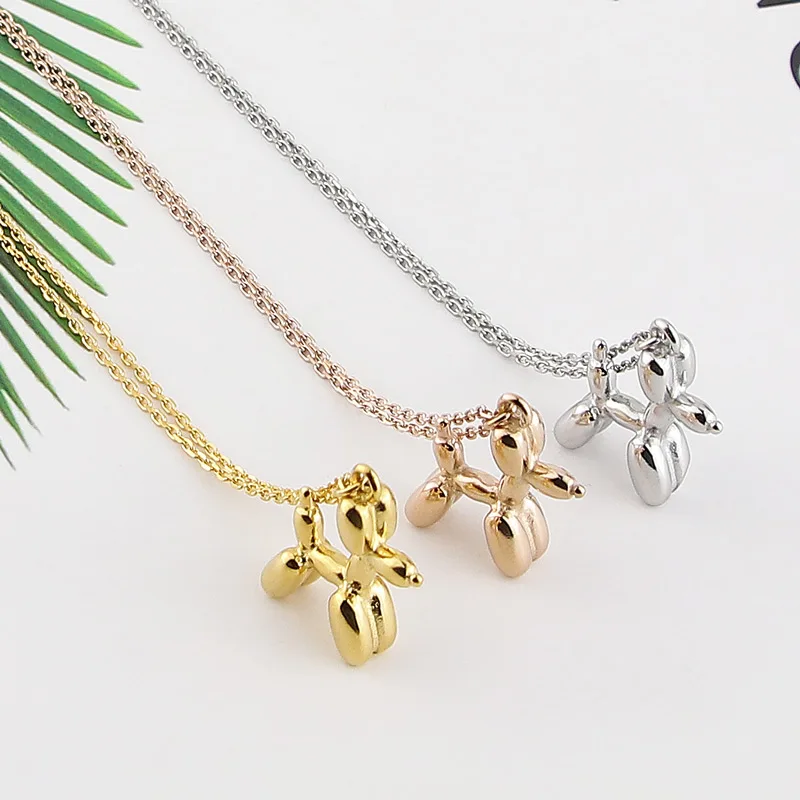 Модное классическое милое колье из нержавеющей стали в виде животного для женщин