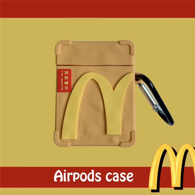 Роскошный 3D силиконовый чехол M бумажная сумка для Airpods 1 2 милый Apple Беспроводная