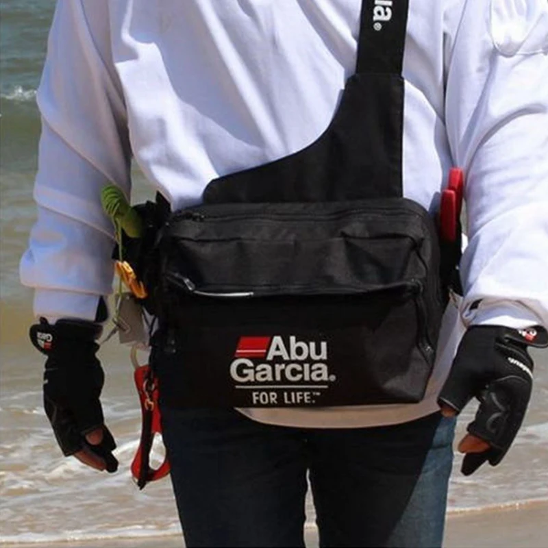 ABU Garcia-Bolsa de carrete de pesca, bolsa de aparejos de cintura, impermeable, estuche de hombro para carrete, bolsas de almacenamiento de equipo de pesca
