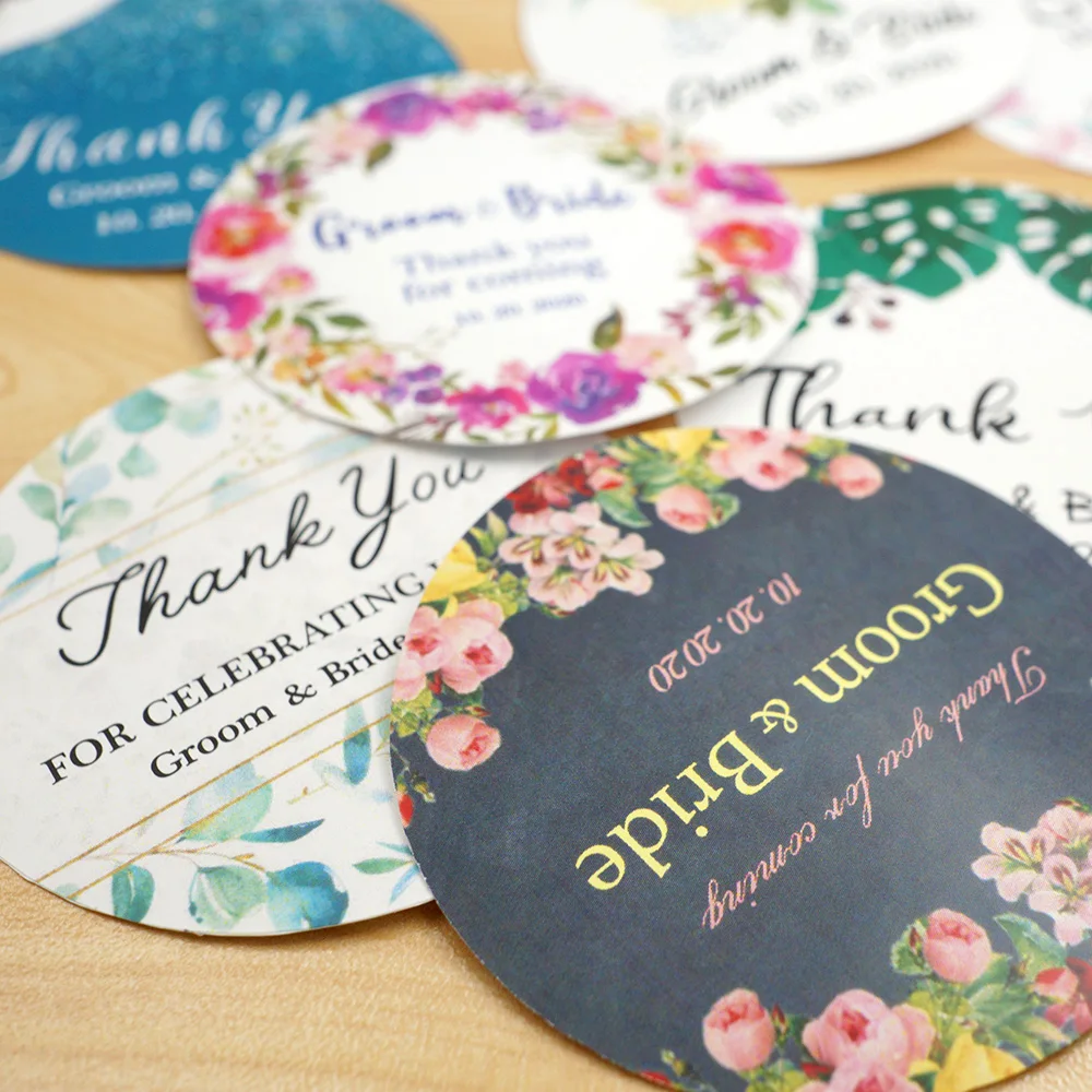 Пользовательская Свадебная наклейка 6 см/2 дюйма Круглый именной логотип