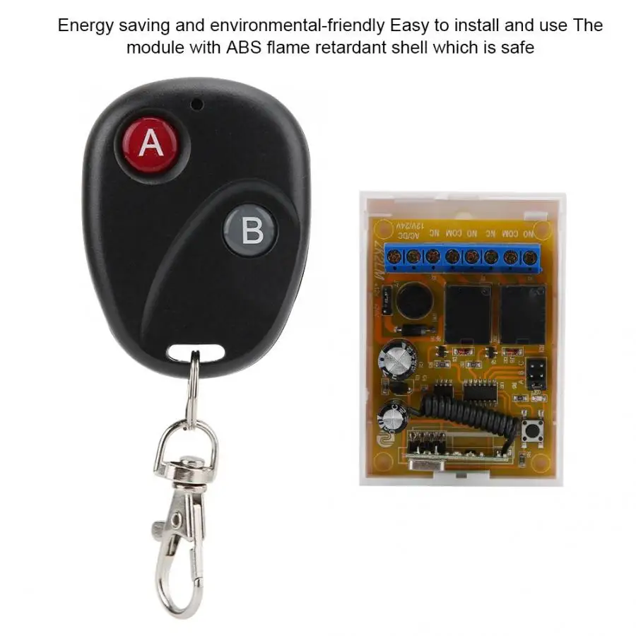 lm 12V 24V 433MHz Wireless Remote Control Switch Relay Module Two Channel 2-key RF Transmitter | Безопасность и защита