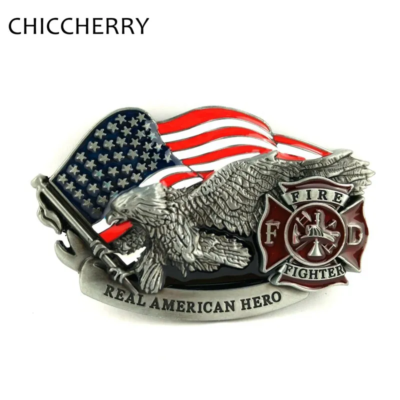 Большая металлическая пряжка для ремня с американским флагом и серебряным орлом