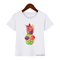 t shirt for boysgirls funny cool pineapple graphic print with eyes kids t shirt baby birthday gift clothing tops for children