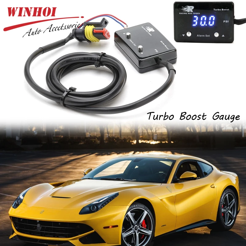 Turbo Boost Gauge 12V -14PSI to 40 PSI Blue LED Digital Display Kit with Sensor Vacuum TBM Meter | Автомобили и мотоциклы