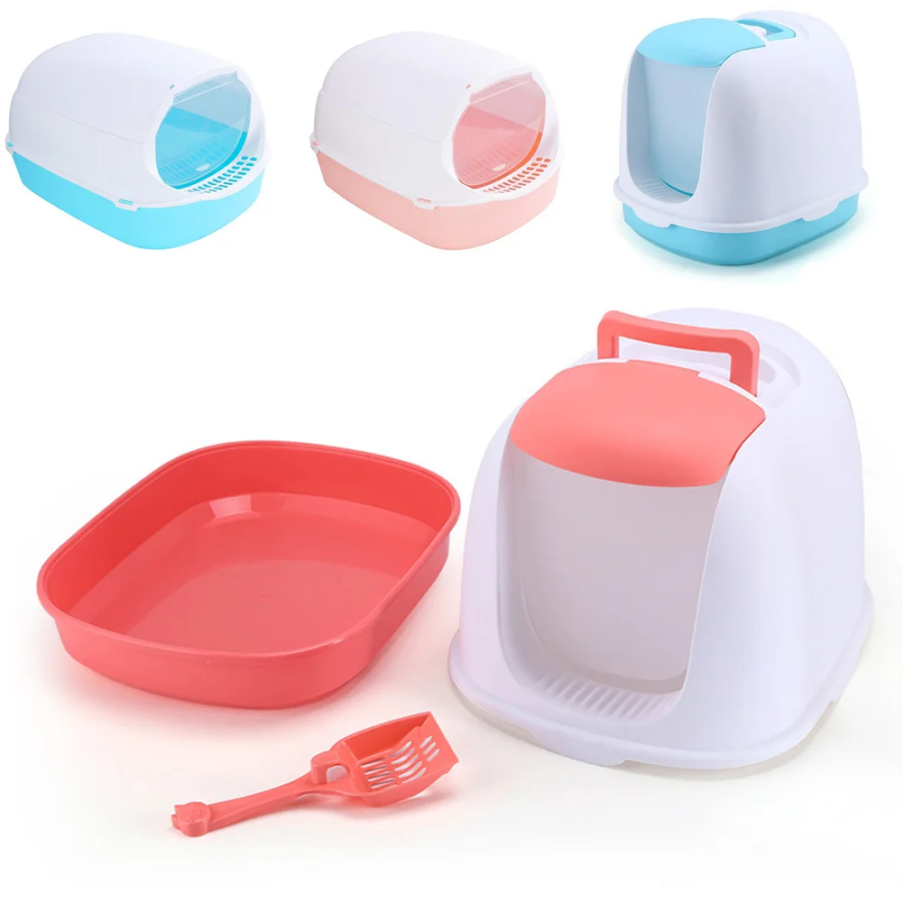 Полностью закрытый контейнер для кошачьего туалета с защитой от брызг щенков