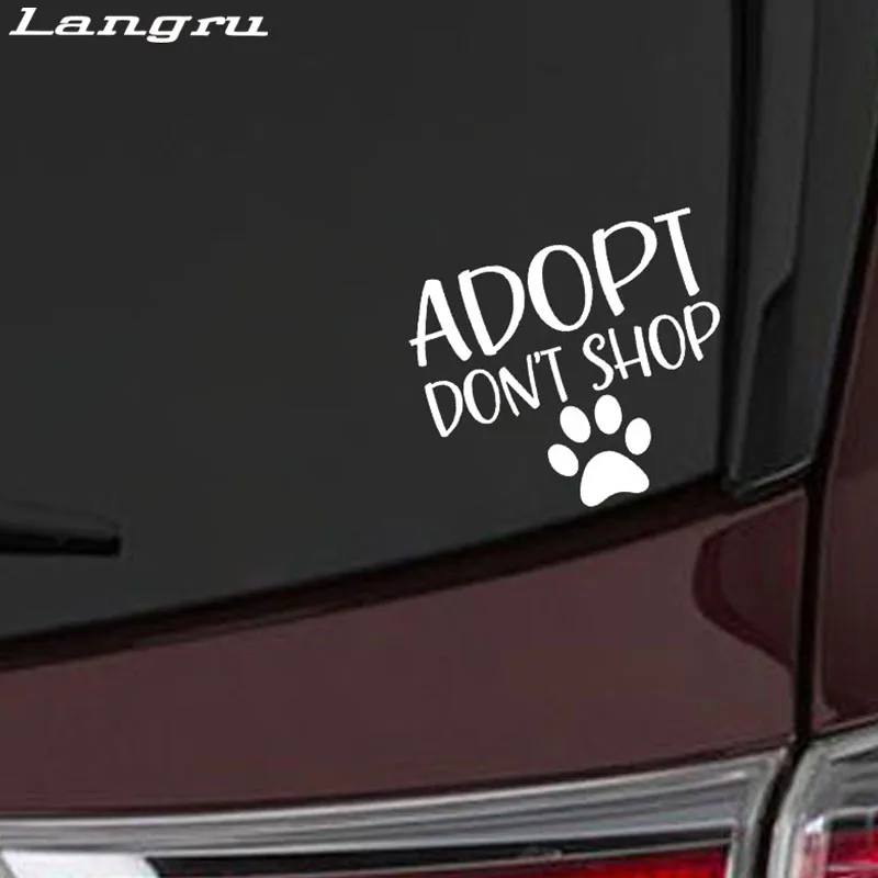 Langru принятый не покупайте спасательный собачий питомец любовь лапа принт щенок