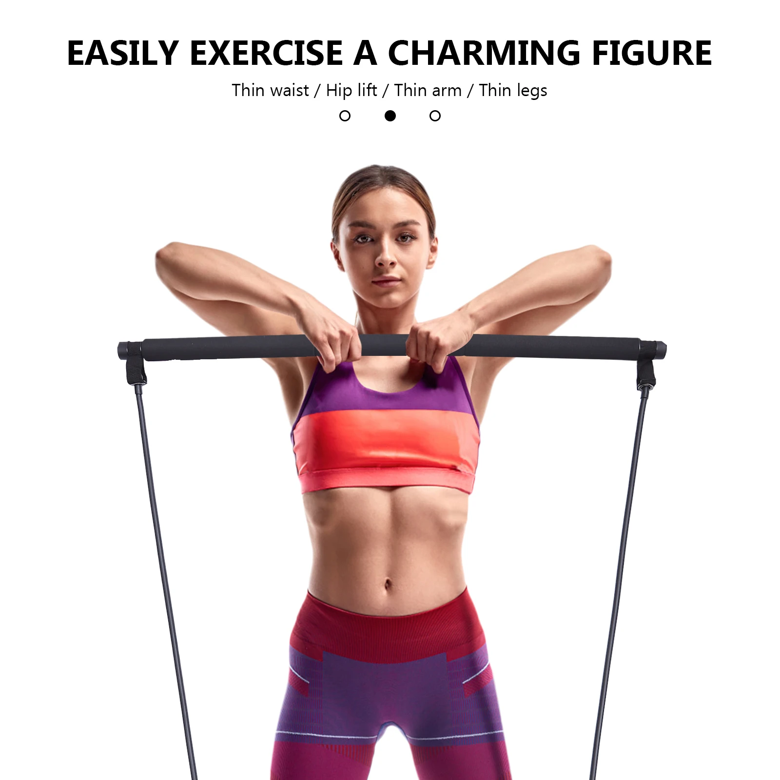 

Pilates Bar Resistance Band Workout Bar Training Bar Exercise Equipment