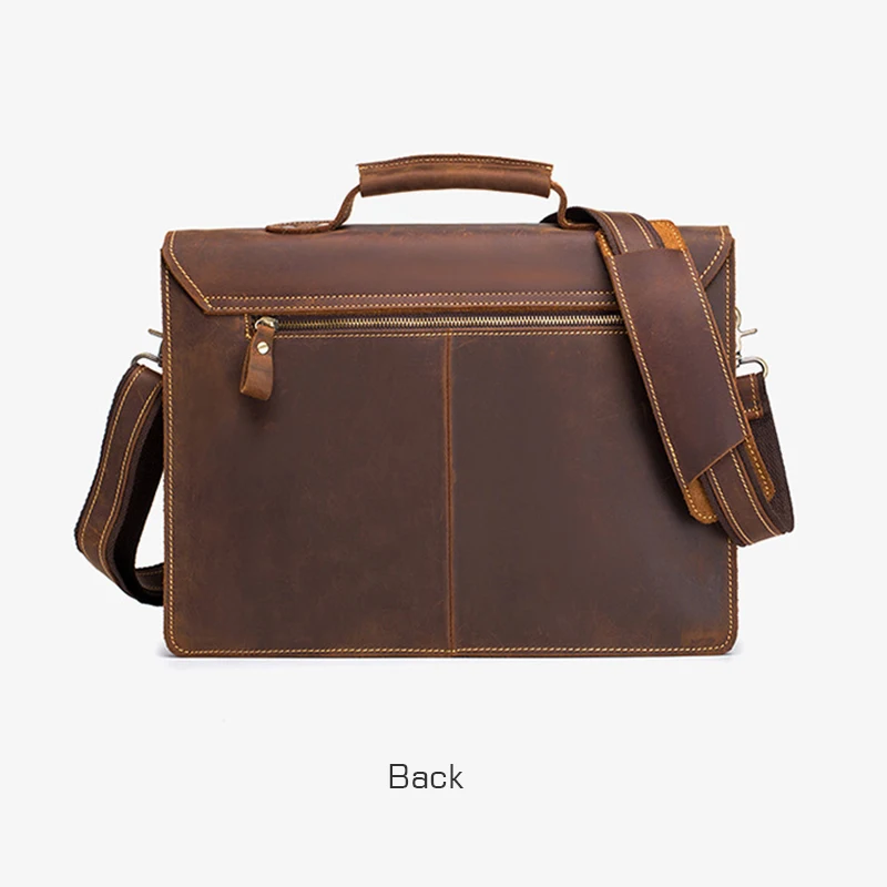 Портфель мужской из 100% натуральной кожи брендовый винтажный мессенджер Крейзи