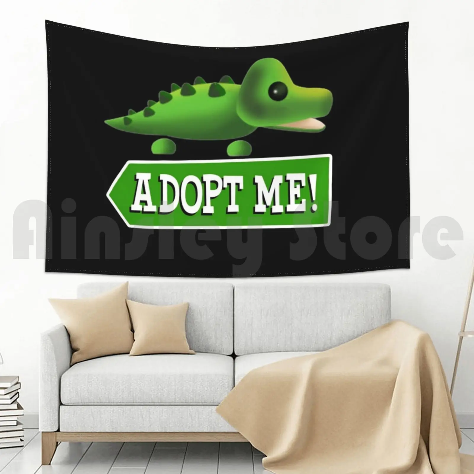 Adopt Me Crocodile Tapestry Living Room Bedroom |