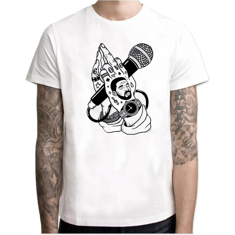 Дрейк рэп в стиле хип хоп футболка для мужчин высокого качества Homme размера плюс