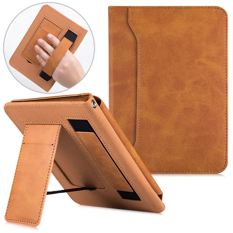 

BOZHUORUI Stand Case for Kindle Paperwhite (10th Gen -2018 / Fits All Ppaperwhite) - PU Leather Protective Cover with Hand Strap