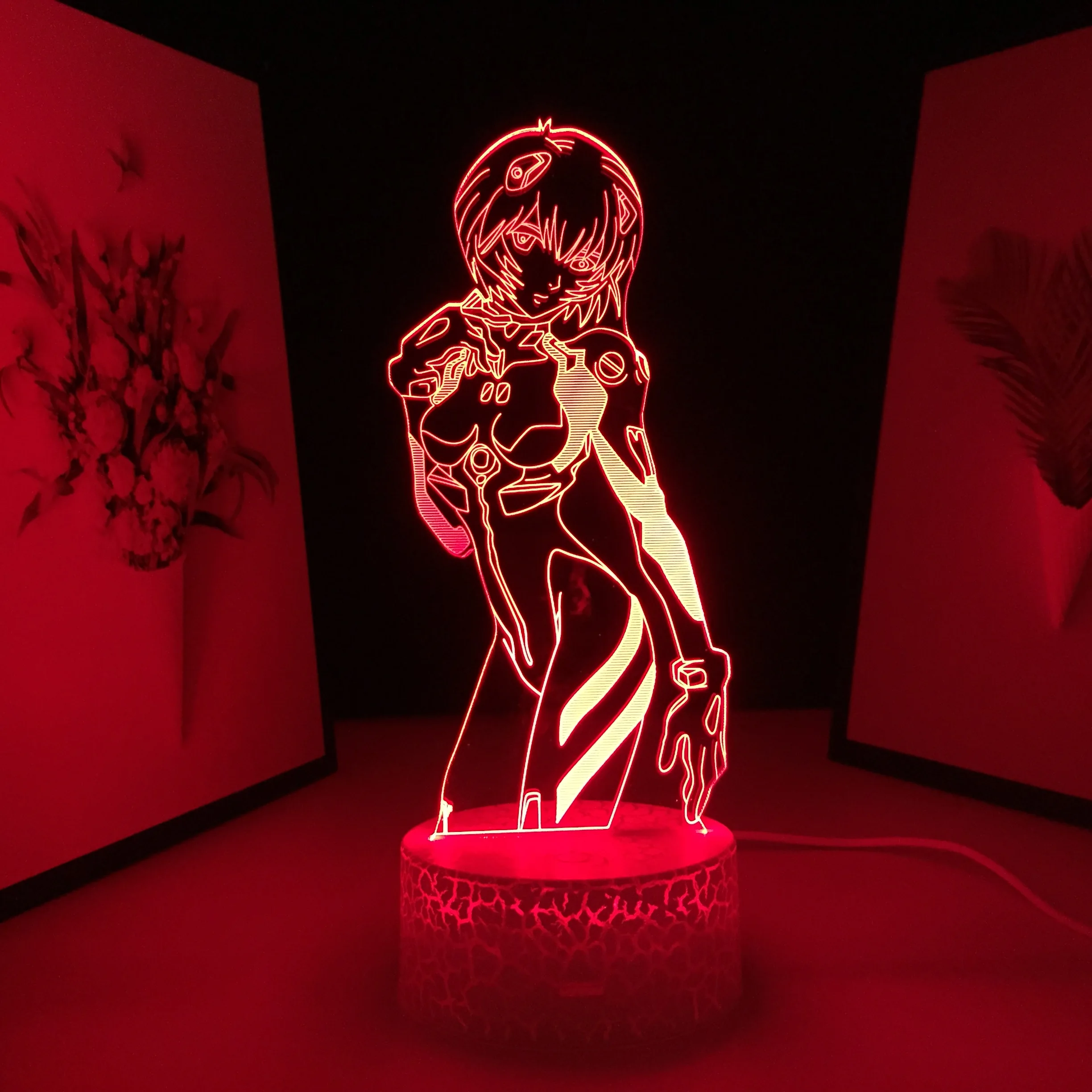 

Ayanami Anime Figure Rei 3D LED Lamp for Room Decor Birthday Gift Night Light Rgb Colorful Manga Room Desk Lamp Ayanami