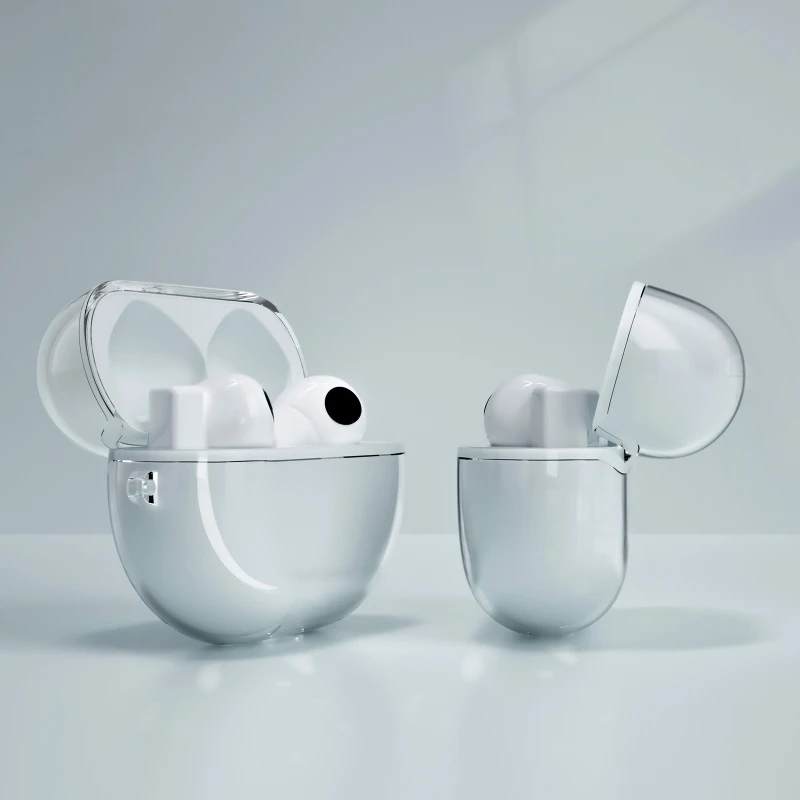 Прозрачная Беспроводная зарядка наушников с откидной крышкой для Huawei- Freebuds Pro