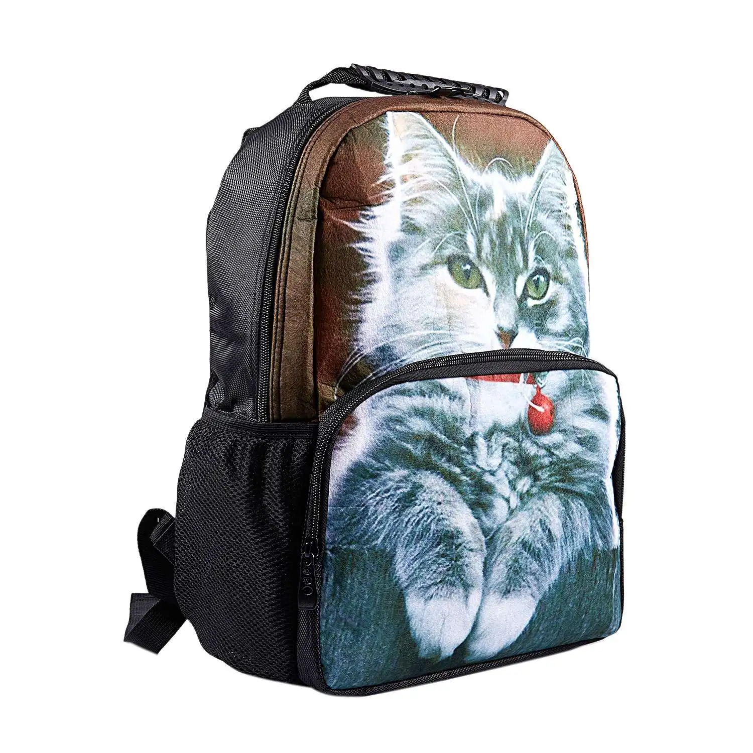 3D рюкзак с животным принтом кота школьная сумка Большой Вместительный для спорта