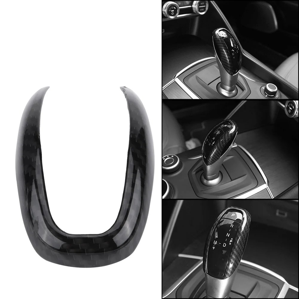 Car anti-rust Interior Gear Shifter Knob Frame Cover Trim prevent scratches ABS Material for Alfa Romeo Stelvio/Giulia 2016-2018 |