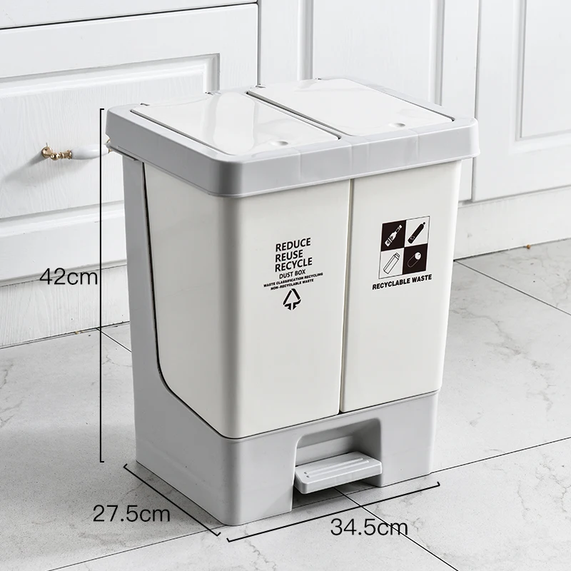 Большая Емкость под мусор Кухня Пластик контейнер для отходов разделения Шаг