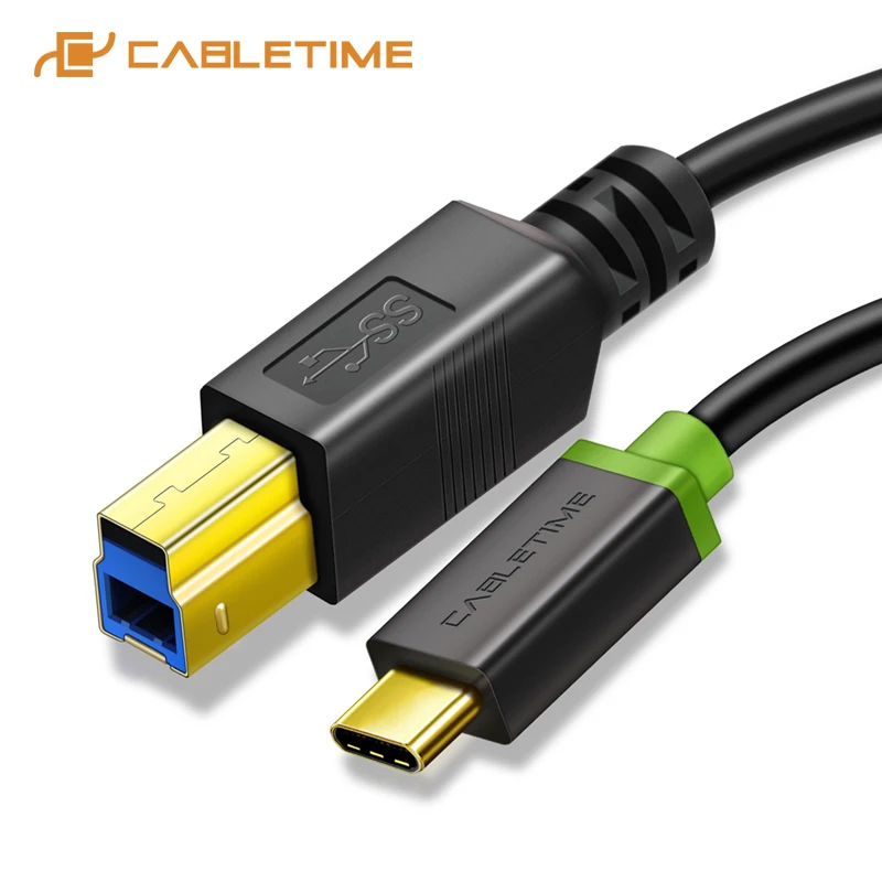 Кабель для сканера и принтера CABLETIME C002 USB C 3 1 0 B M/M 2 м Type зарядный шнур компьютера ПК