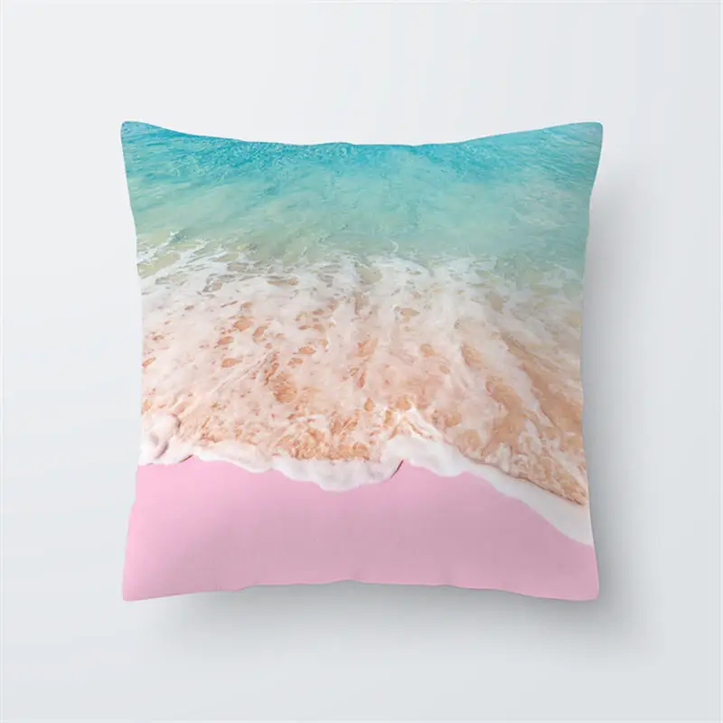 Красочная наволочка с изображением животного слона жирафа кошки океана пейзажа