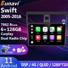 Eunavi 4G 1280*720 QLED 2 Din Android 11 автомобильный Радио мультимедийный видео плеер для Suzuki Swift 2005 2006 - 2016 головное устройство DVD GPS