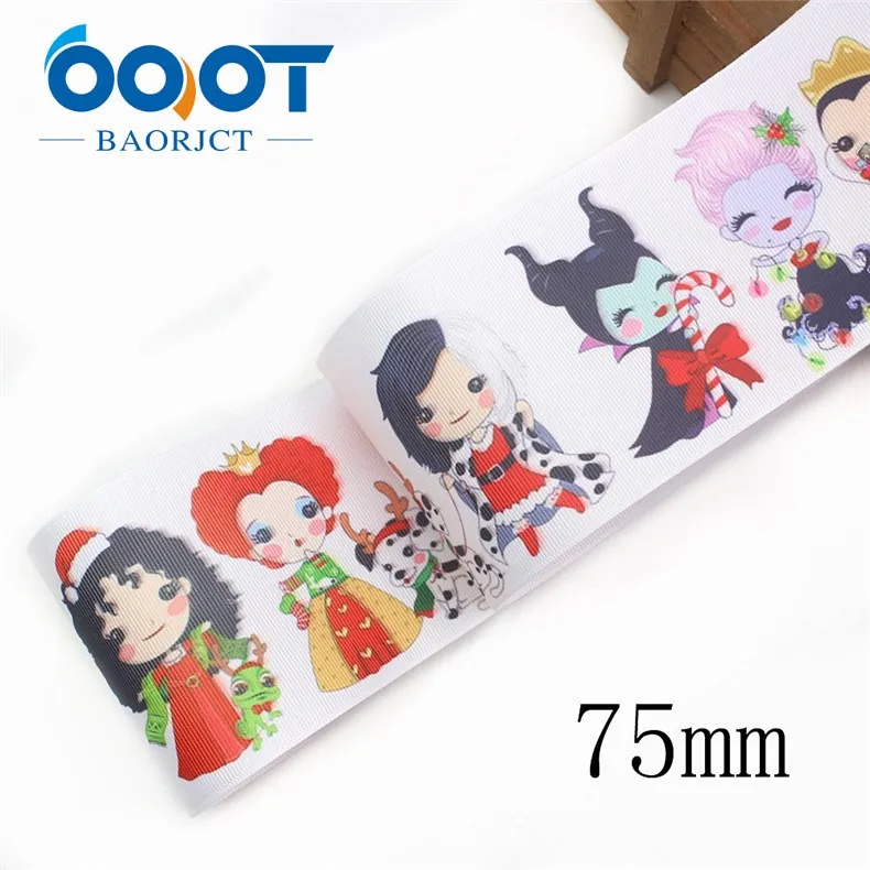 OOOT BAORJCT I-19921-2264, 75 мм 10 ярдов рождественские Мультяшные корсажные ленты, лук крышка аксессуары и украшения, DIY ручной работы - Цвет: I-19921-2264
