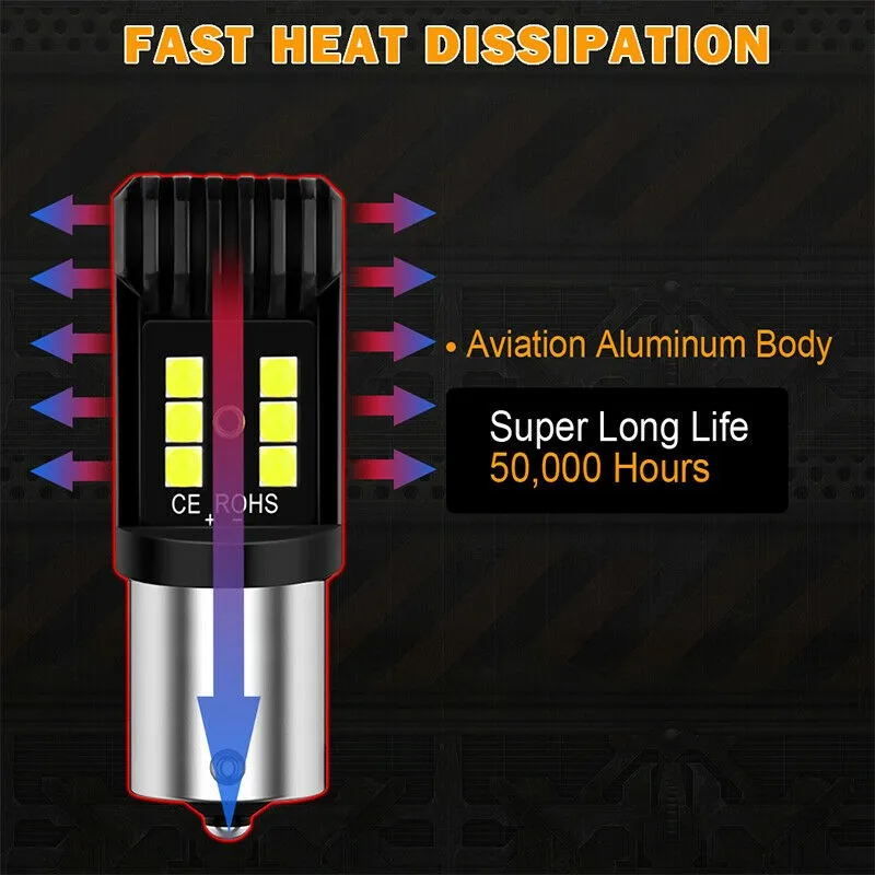 

Turn Signal Side Light Bulb Waterproof 1156 BA15S Accessories Amber LED