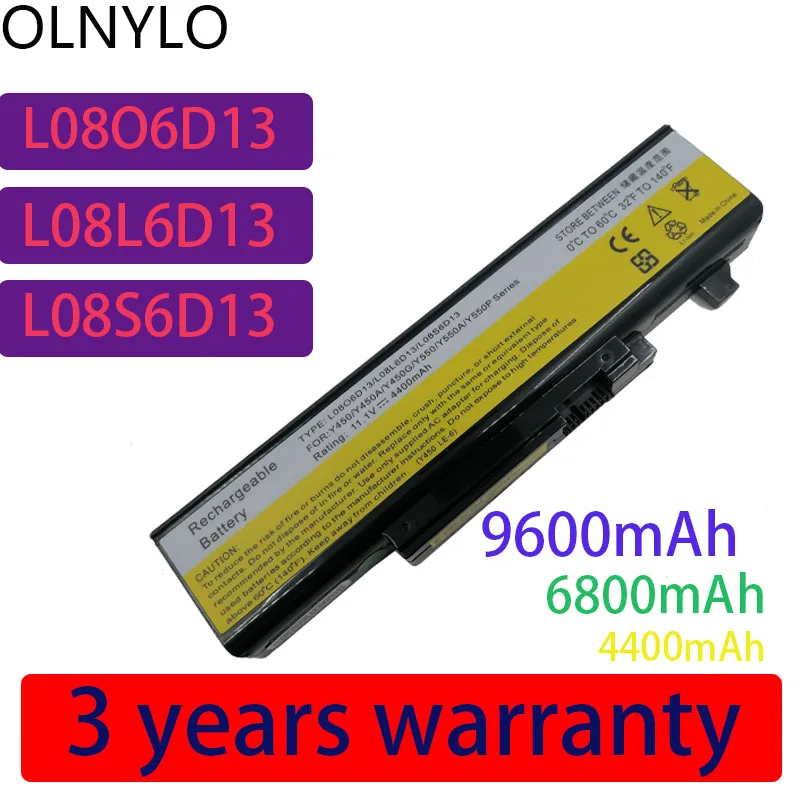 

Аккумулятор для ноутбука Lenovo IdeaPad Y450, Y450A, Y450G, Y550, Y550A, Y550P, 55Y2054, L08L6D13, L08O6D13, L08S6D13, 9600 в, 6 ячеек, 11,1 мА · ч