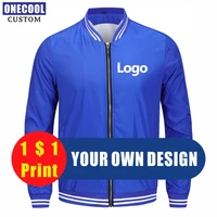 thin windbreaker custom logo classic baseball uniform print team design embroidery zipper jacket 7 colors onecool 2021