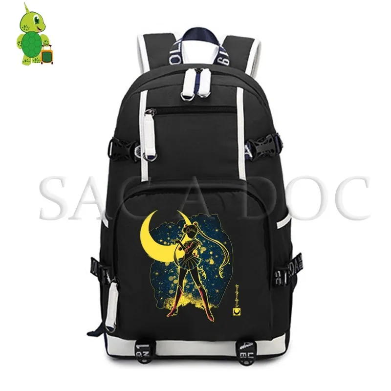 Флуоресцентный рюкзак с аниме Сейлор Мун/Сатурн для женщин и мужчин школьный
