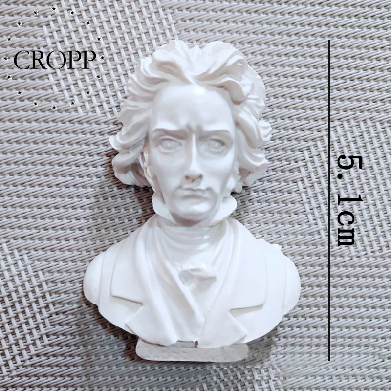  New Abstract Portrait Beethoven Human Face Imitation Plaster Model Resin Brooch Pin for Women Girl Art Student | Украшения и