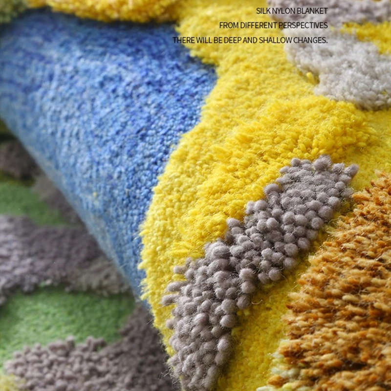 Маленький лес 3D ручной работы яркий зеленый коврик для входа в гостиную детский